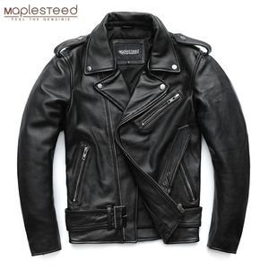 Vestes pour hommes MAPLESTEED Vestes de moto classiques Veste en cuir pour hommes 100% peau de vache naturelle Veste de moto épaisse Manches d'hiver 61-67cm 6XL M192 221006