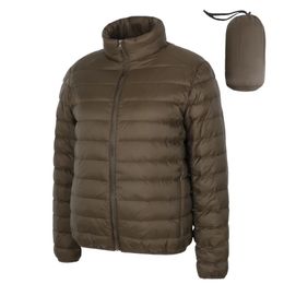 Vestes pour hommes tissu mat hiver doudoune ultra légère hommes coupe-vent plume homme léger portable manteau chaud 231206