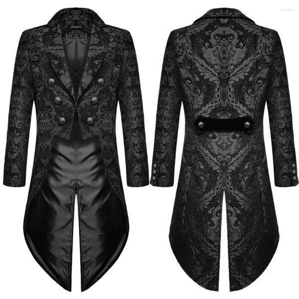 Vestes pour hommes Médiéval pour hommes Victorien Steampunk Gothique Tailcoat Broderie Damask Rétro Mariage Halloween Manteaux