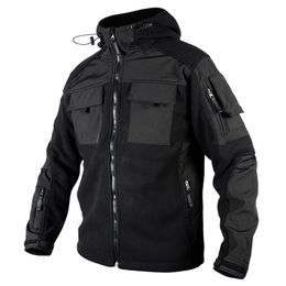 Vestes pour hommes Mege Marque Veste Polaire Tactique pour Hommes Militaire Camouflage Extérieur Multi Poches Capuche Automne Chaud Noir Veste Softshell Manteau 230531