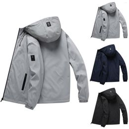 Chaquetas para hombres Hombres 2023 Chaqueta al aire libre Sudaderas con capucha Manga larga Cremallera Otoño Montaña Abrigo Casual Sólido Deportes de invierno Slim Fit Wear