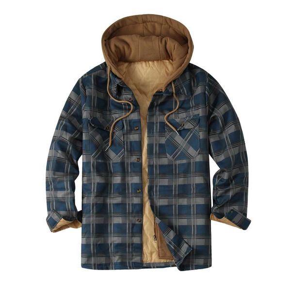 Vestes pour hommes hommes automne et hiver Plaid revers poche à capuche rembourré ample petit haut veste Wake Forest hommes veste pour hommes