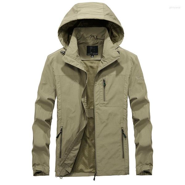 Hommes vestes hommes respirant imperméable militaire veste printemps automne mâle décontracté coupe-vent à capuche extérieur manteaux grande taille 4XL