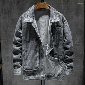 Heren Jackets Heren Fashion Vintage Denim Biker Jacket Slim Fit retro motorfiets jeans jas bovenkleding vaste kleur