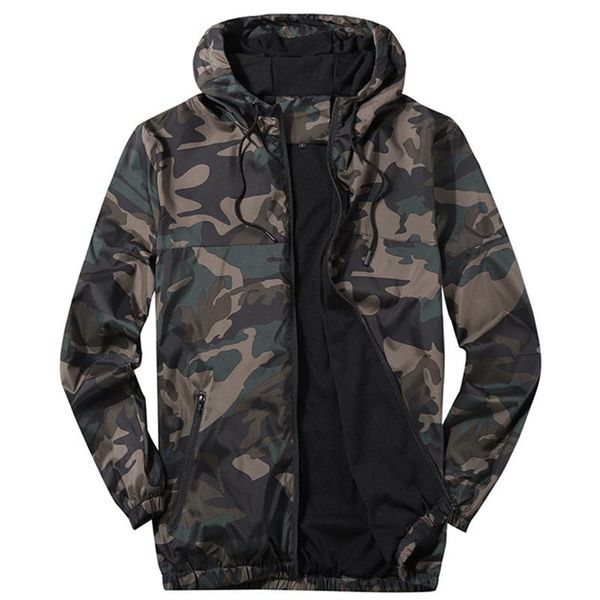 Vestes pour hommes Veste pour hommes Automne Jeunesse Camouflage Patchwork Hood Coat Slim Fit Marque Vêtements 3XL 4XL