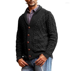 Herenjacks heren jas stevige kleur v-neck lange mouw gebreide vest vesting jas herfst mannelijke gedraaide trui bovenkleding ropa de hombre