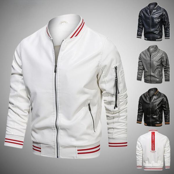 Chaquetas para hombre, chaqueta de cuero para hombre, cálida, gruesa, de invierno, para motociclista, de PU, informal, cortavientos, a la moda, con cremallera, abrigos ajustados, 4XL para hombre