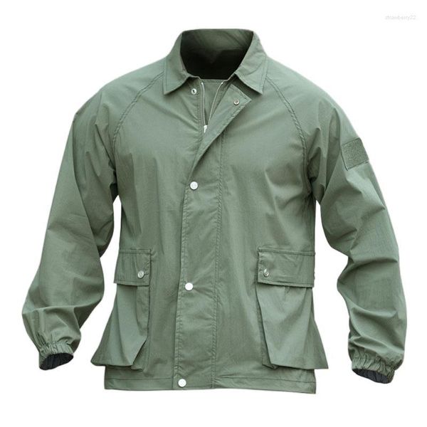 Vestes pour hommes Bomber de combat en plein air pour hommes Manteau de l'armée Léger Respirant Veste militaire multi-poches Coupe-vent tactique