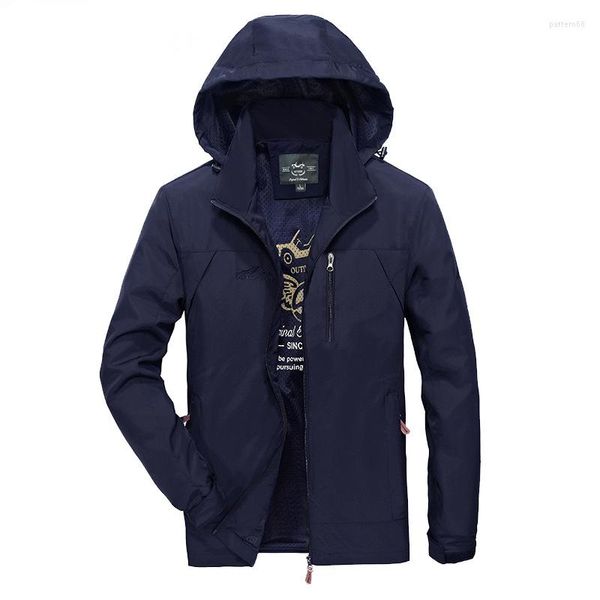 Chaquetas para hombre, chaqueta de primavera y otoño para hombre, rompevientos impermeable ligero, abrigo con capucha de trabajo verde militar para hombre, Veste Homme de talla grande 4XL