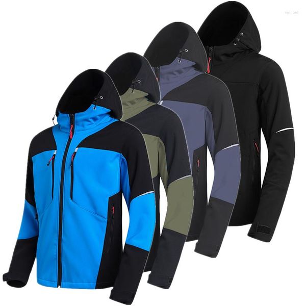 Vestes pour hommes coupe-vent pour hommes à capuche cyclisme tactique pour polaire montagne homme étanche Snowboard Softshell vêtements masculins équipement