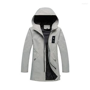 Vestes pour hommes Veste d'hiver pour hommes Trench Coat Extérieur Décontracté / Date quotidienne Sortie To-Go Couleur pure Vêtements d'extérieur Vêtements Noir Kaki