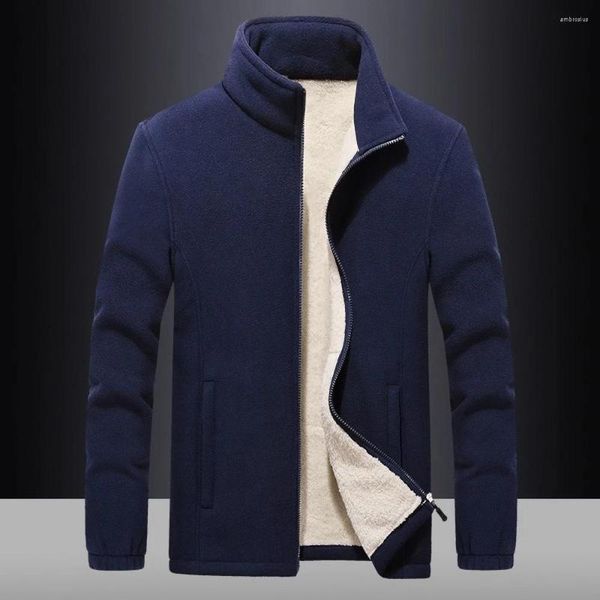 Vestes pour hommes Vêtements de sport à fermeture éclair pour hommes Doublure en laine Veste chaude Manteau d'hiver