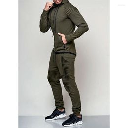 Herenjacks Mannen en broek stelt Zipper -pullovers leger Green bovenkleding Heren Zwart grijze Hooded Coats Militaire jas