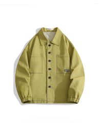 Heren Jackets Men and Women Pure Cotton Workwear Spring Autun Trendy Brand Japanse stijl Jeugd Casual Veratile Losse Knop Coats