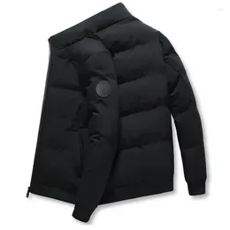 Vestes pour hommes hommes automne hiver Parkas manteau mode vêtements veste bouffante hommes chaud épaissir automne Stand couleur solide coton