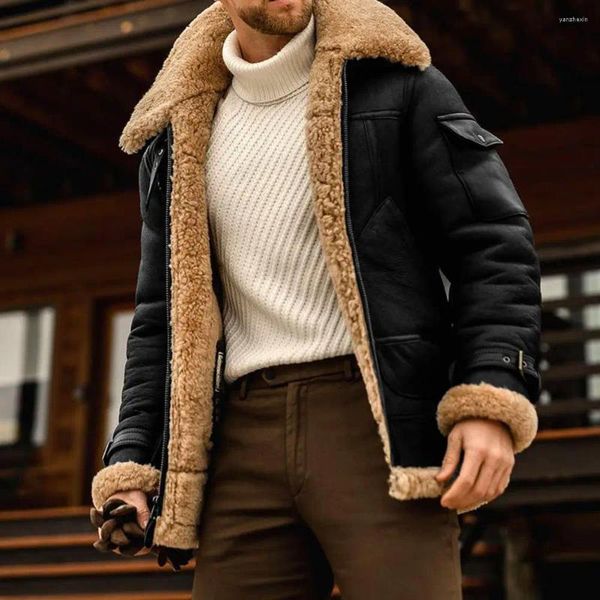 Chaquetas para hombres Hombres Otoño Invierno Espesar Cálido Slim Fit Cierre Outwear Hip Hop Abrigo Masculino Adolescente Chaqueta Casual Colorido S-5XL