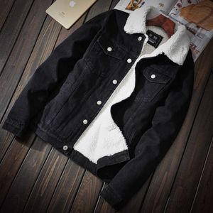 Chaquetas para hombres Hombres Negro Denim Fleece Jean Invierno Abrigos cálidos Nuevo Hombre Tamaño grande Casual XS-6XL Y2302