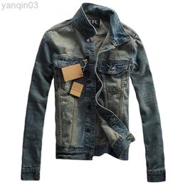 Men's Jackets Men Blue Denim Slim Fit Jeans Nieuwe Spring Autumn Vintage Outfit Casual 3XL L220830