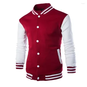 Vestes pour hommes Hommes / Garçon Veste de baseball Hommes 2024 Design de mode Vin Rouge Mens Slim Fit College Varsity Marque Élégant Veste Homme