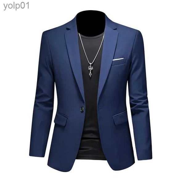 Chaquetas para hombres Hombres de negocios Blazer casual Tallas grandes M-6XL Traje de color sólido Chaqueta Vestido Ropa de trabajo Abrigos de gran tamaño Ropa de marca TuxedoL231115