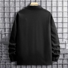 Heren Jackets Men Button-Down Shirt Jacket Casual Rapel Lange Mouw Coat met Flap Pockets Herfst Winter Solid Color