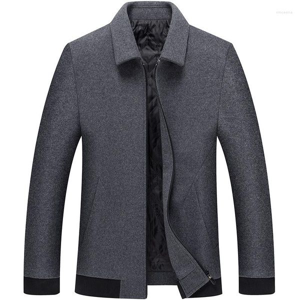 Chaquetas para hombre, abrigos de lana de Cachemira para hombre, solapa informal de negocios, ropa negra de primavera y otoño para hombre de alta calidad 4XL