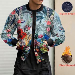 Vestes pour hommes Vêtements pour hommes Bomber Style ethnique Plus Vestes en flanelle Vêtements d'extérieur pour hommes Col de baseball Veste imperméable Manteau Zip Up Veste Homme 230822