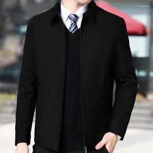 Vestes pour hommes Vêtements d'extérieur de bureau pour hommes Tops de marque Veste d'affaires décontractée Col rabattu Manteaux à fermeture éclair Mode simple