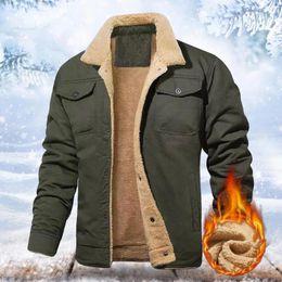 Herrenjacken Herrenmantel Herbst Winter Herrenjacke Plüschfutter Umlegekragen Taschen Windjacke Warm halten