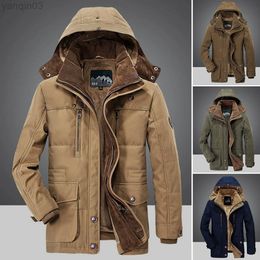 Vestes pour hommes manteau pour hommes Parka couleur unie doublure en fausse fourrure hiver épaissir détachable d'âge moyen pour un usage quotidien L220830