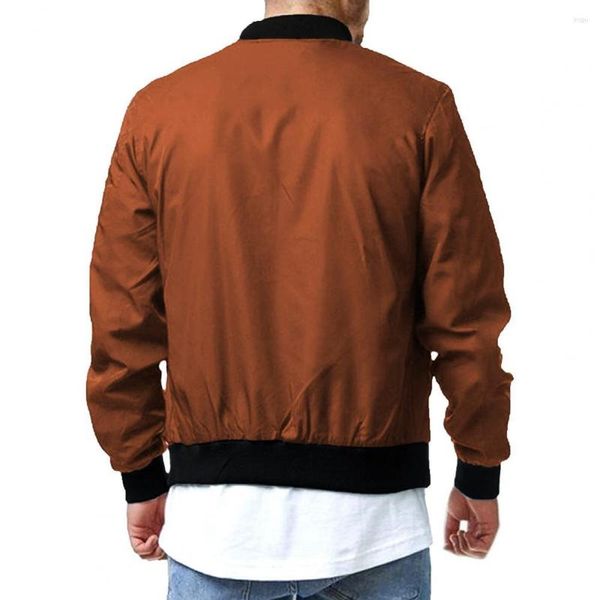 Chaquetas para hombres Abrigo para hombres Chaqueta elegante con bolsillos inferiores acanalados en color puro