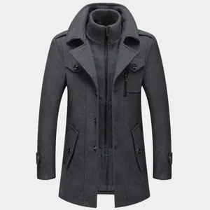 Vestes pour hommes Manteau pour hommes Veste à col rabattu Mi-longueur Couleur pure