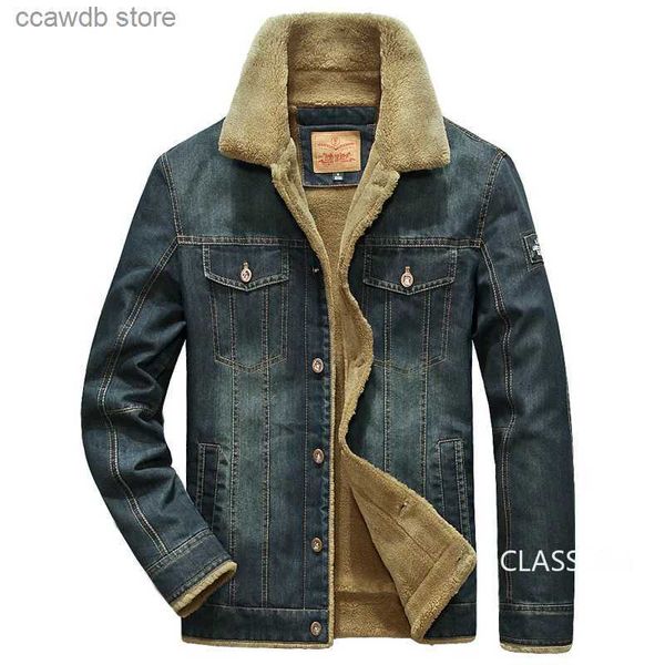 Men's Jackets Hommes Denim vestes manteaux d'hiver polaire chaud Jeans vestes de haute qualité mâle décontracté bleu Denim vestes nouvelle mode Jeans manteaux 5XL T240109