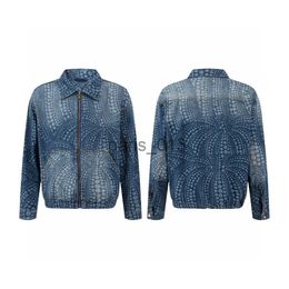 Herenjassen Heren designer jasje Denim stippen lotusblad letter jacquard lange mouw dames grijs Zwart wit blauw M-2XL x0913 x0913