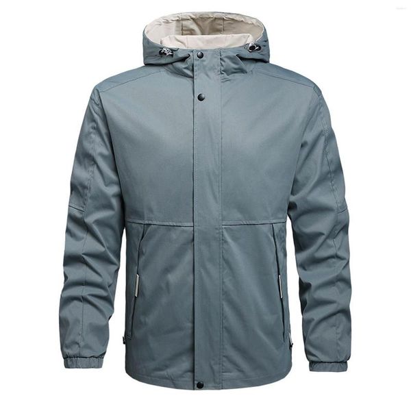 Vestes pour hommes Hommes Veste à double boutonnage Hommes Automne et hiver Manteau d'impression décontracté Simple Sports Bouton de fermeture à glissière Poche Pull en polaire