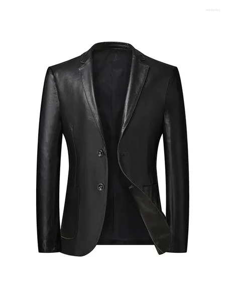 Chaquetas para hombres Hombres Faux PU Chaqueta de cuero Motocicleta Masculino Negro Jaqueta De Couro Masculina Outwear Traje Abrigos S-5XL