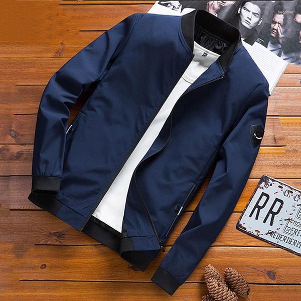 Chaquetas para hombres Hombres para chaqueta Ropa Rarf Tienda oficial Estilo coreano Soporte básico Slim Windbreaker Jersey de béisbol de gran tamaño