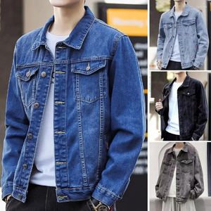 Chaquetas para hombres Chaqueta para hombres Estilo retro Hop Denim con múltiples bolsillos Tallas grandes Ajuste para abrigo de calle Diseño de un solo pecho