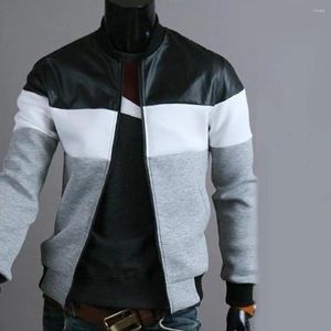 Vestes pour hommes veste de veste à fermeture éclair gris gris / gris foncé design côtelé à la tendance belle top top automne pour sortir