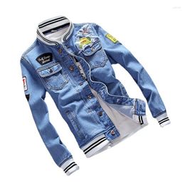 Hommes vestes hommes Jean veste 2023 automne hiver décontracté coréen col montant Baseball manteau beau surdimensionné Bomber Denim