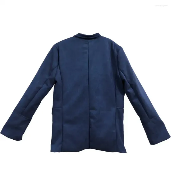 Chaquetas para hombres Hombres Abrigo de cuello de solapa Chaqueta de manga larga retro para prendas de vestir de un solo pecho con bolsillos Slim Fit Traje de color sólido