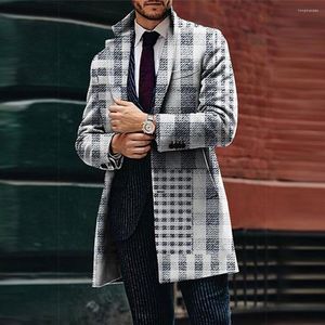 Heren Jackets Men Rapel Kraag Lange mouwen Blazer Business Casual Slim Wind Breakher Warm jas Trench Single Breasted Overcoat Formele Jack