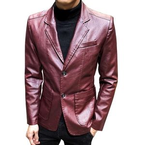 Hommes Vestes Hommes Veste En Cuir Moto Casual Printemps Automne Mens Manteau PU Garçons Tops Homme Cool Slim