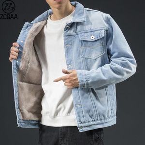 Hommes Vestes Hommes Bleu Clair Hiver Jean Vestes Survêtement Chaud Denim Manteaux Hommes Grande Taille Laine Doublure Épais Hiver Denim Vestes Taille4XL 230325