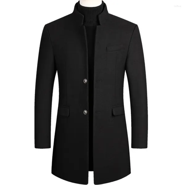 Vestes masculines hommes longues trench codes en cachemire laine mélange l'hiver.