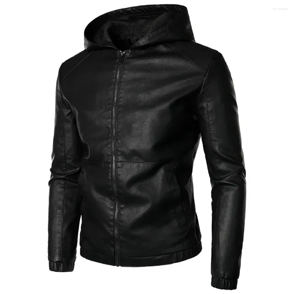 Vestes pour hommes Hommes Moto PU Cuir Automne Causal Manteau Chaud Mâle Printemps Mode Masculinas Veste Coupe-Vent Pardessus S-5XL