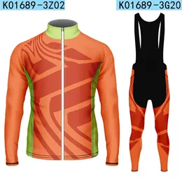 Chaquetas para hombres hombres estampado naranja ciclista top y pantalón set de manga larga ropa de bicicleta de montaña