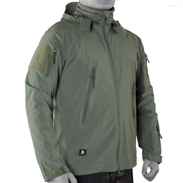 Vestes masculines hommes extérieur tactique softshell nylon veste de haute qualité armée mince manteau de terrain de combat pour la randonnée à l'escalade militaire