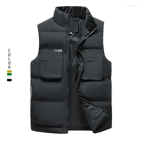 Vestes pour hommes padding coton gilet veste chaude tendance camisole brise-vent épais oversize m-8xl chamarras para hombre