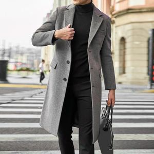Vestes pour hommes Hommes Plus Taille Manteau d'hiver Col à revers Veste à manches longues Vintage Épaissir Mode Simple Boutonnage Homme